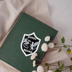 romantasy merch bookish sticker, black and white riders patch basgiath dragon rider, quest squad dragons and griffon
