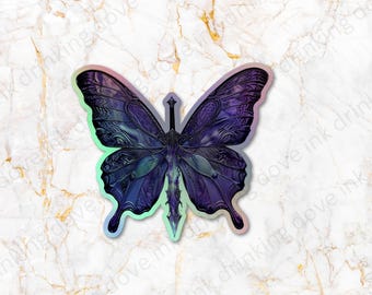 Little Osha Butterfly Quicksilver inspirierte Holo-Kindle-Aufkleber, Romantasie, Buchliebhaber, Geschenk