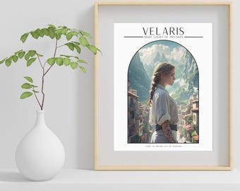 Velaris, art district, court of dreams, city of starlight, Feyre, ACOTAR digital art, book location poster, romantasy home decor, artprint