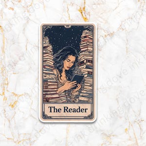 Der Leser Tarot Card Style Kindle Aufkleber für Buchliebhaber - Blasenfreier Aufkleber