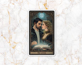 The Lovers Tarot Card Sticker – Geïnspireerd door A Discovery of Witches / All Souls Trilogy, bubbelvrije stickers