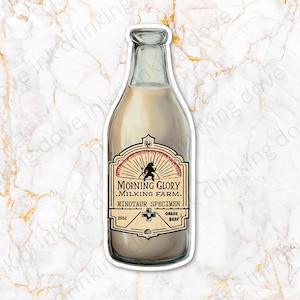 Minotaur Milk Bottle Sticker – Inspired by The Milking Farm by C.M. Nascosta | Bookish Monster Romance Vinyl Decal Bubble-free sticker