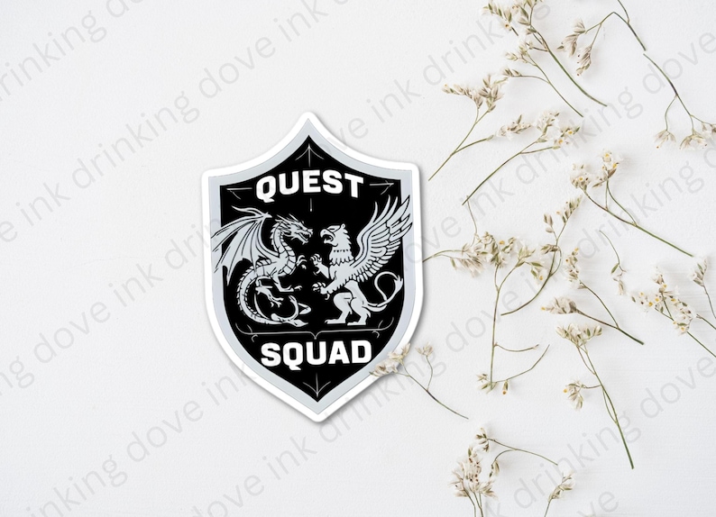 bookish sticker, romantasy sticker, onys xtorm, fourth wing, quest squad, ridoc