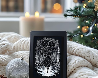Fantasy Snowy Forest Festive Adventure Awaits Kindle Lock Screen Screensaver Wallpaper Download