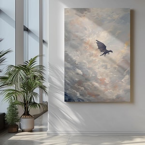 Sunrise Dragon Skyscape Art Poster Book Nook Decor fantasy wall art