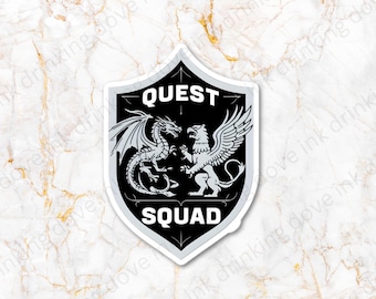 Quest Squad, onyx storm, fourth wing, romantasy kindle Ridoc, Xaden, Dragon Rider Basgiath Bubble-free sticker