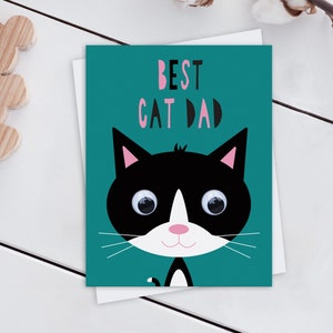 Best Cat Dad, Fathers Day Card from Pet, Birthday Card from Cat, Funny Pet Card, Kitten Card, Best Dad Card from Cat, Dad Cat Birthday Card