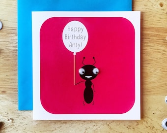 Tarjeta de cumpleaños para tía - Feliz cumpleaños tía - La mejor tía - Tarjeta de cumpleaños para tía - Tía favorita - Tarjeta de cumpleaños para tía - Ojos saltones