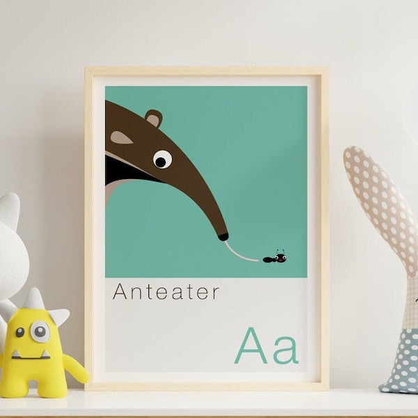 Children's Alphabet Print, Animal Print, Alphabet Poster, Children's Nursery Wall Art, Animal Alphabet Nursery Print, Kids Room AnimalArt,