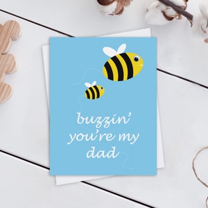 Carte de fête des pères,Meilleure carte de père,Carte d’anniversaire de papa,Carte de meilleur pas de père, Carte d’abeille bourdonnante, Carte d’abeille ouvrière, Carte d’enfants, Carte d’anniversaire de papa