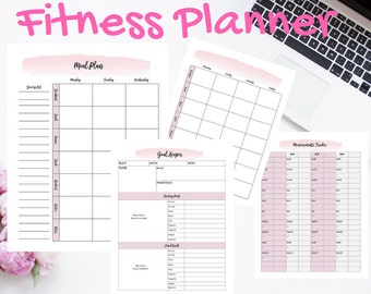 Fitness Planner Printable, Health Planner, Fitness Journal, Measurements Tracker, Daily Weight Loss, Goals,Planner