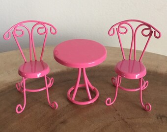 Miniature Gold Fairy Garden Metal Table And Chair Set Etsy