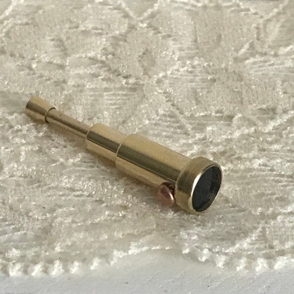 Miniature Dollhouse 1:12 Scale Hand Held Metal Collapsible Telescope
