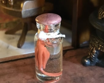 Miniature Dollhouse Squid in a glass Bottle, 1:12 Scale Miniature Curiosity