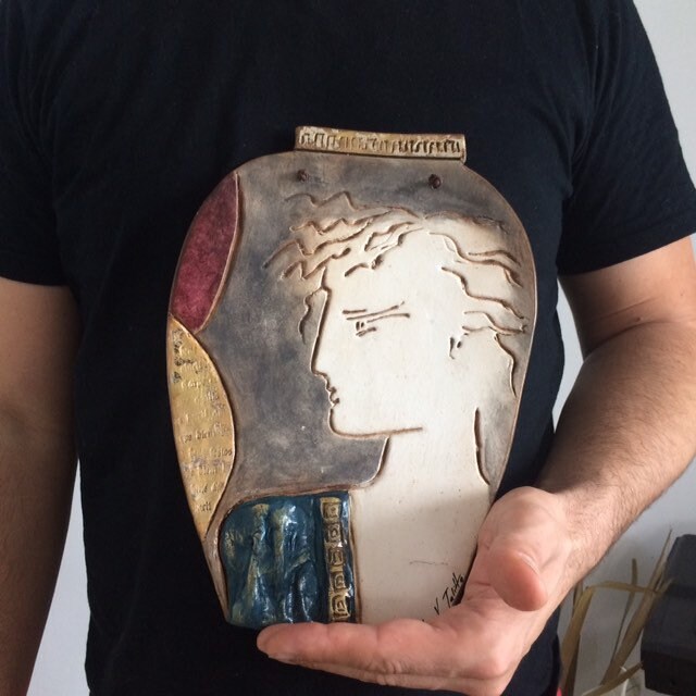 Ancient Greek Couple Fine Clay Wall Art pitchers Designgreek Vases