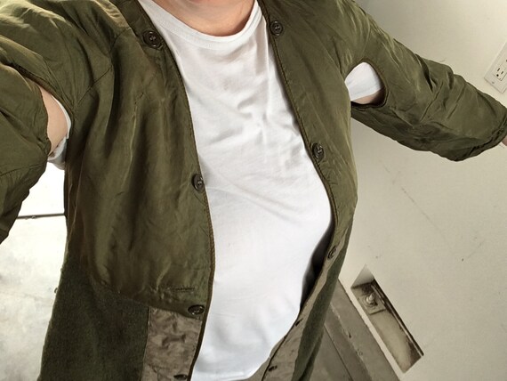 Vintage Military Reversible Wool Jacket Liner Size