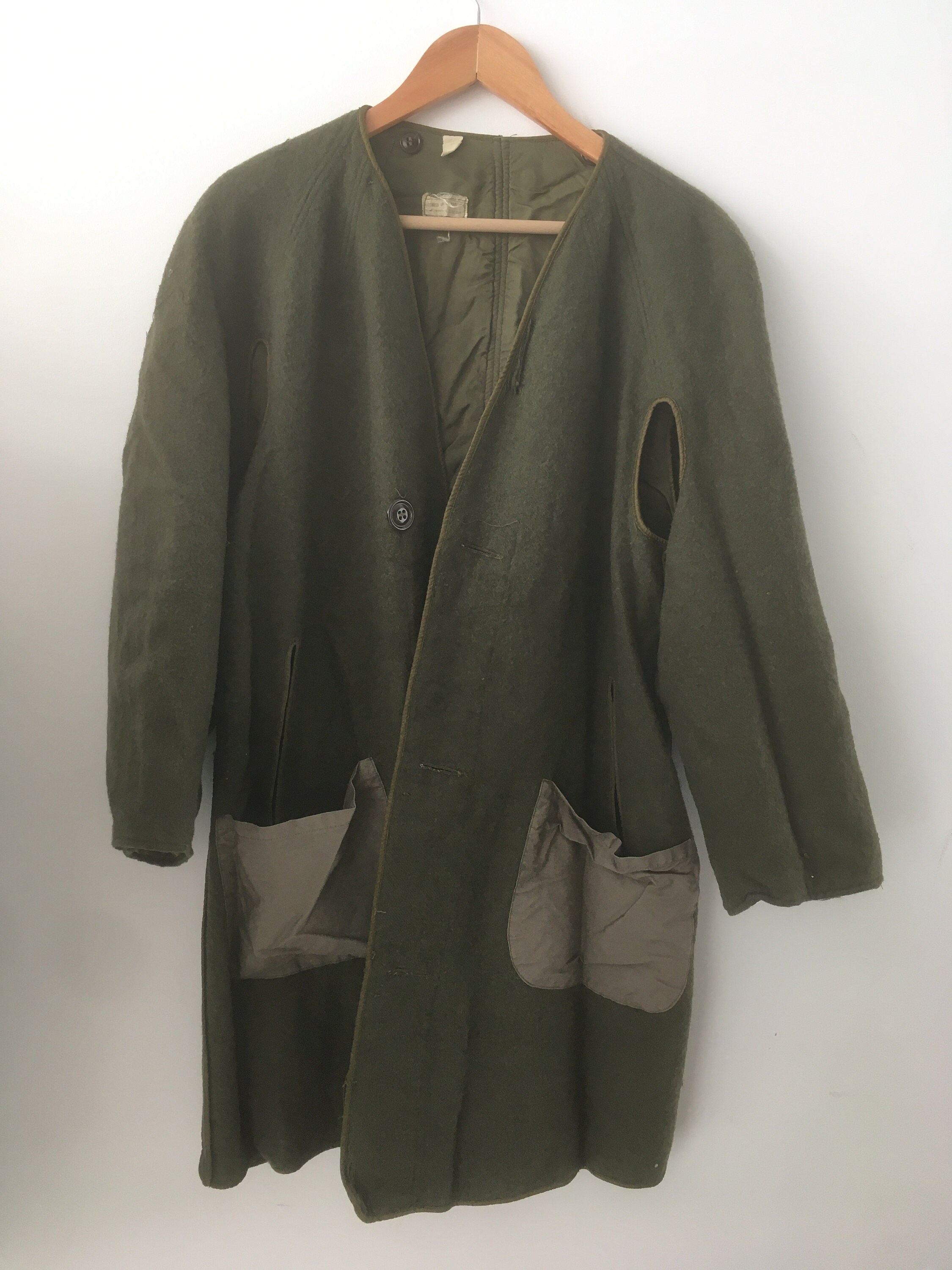 Vintage Military Reversible Wool Jacket Liner Size L Etsy