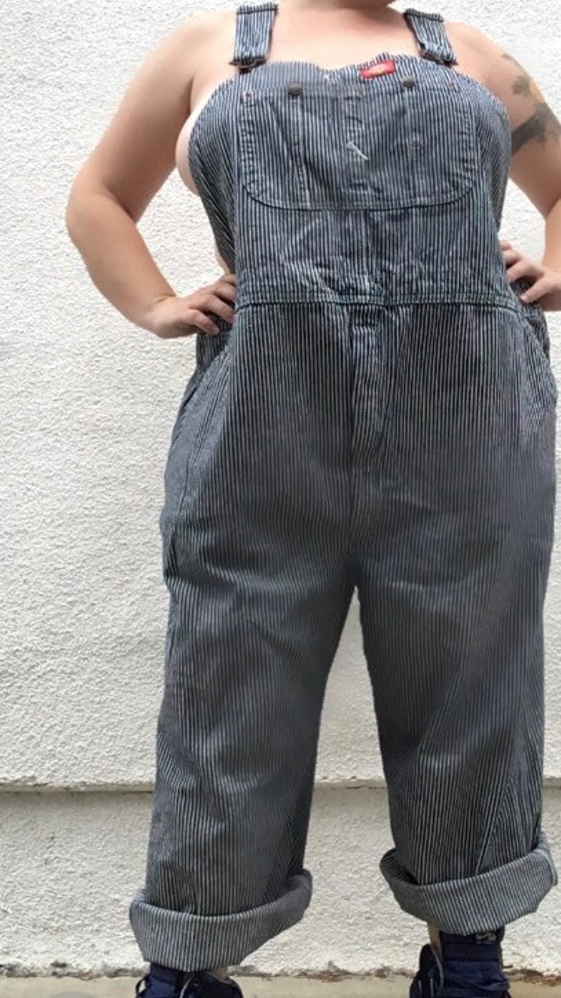 Vintage 90s Dickies Pinstripe Overalls Size 48x30 Etsy