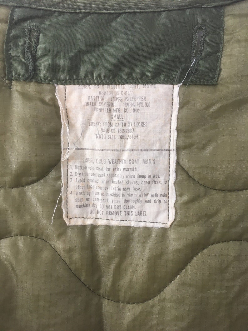 Vintage Green Military Liner Jacket | Etsy