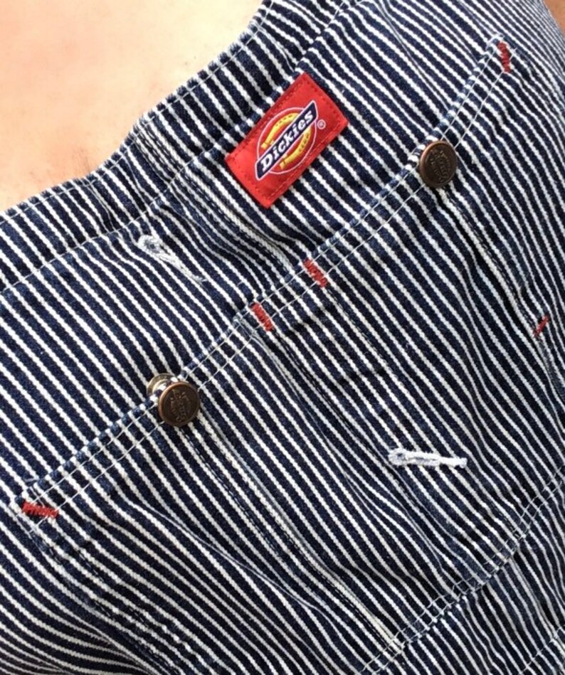 Vintage 90's Dickies Pinstripe Overalls Tamaño 48x30 Etsy