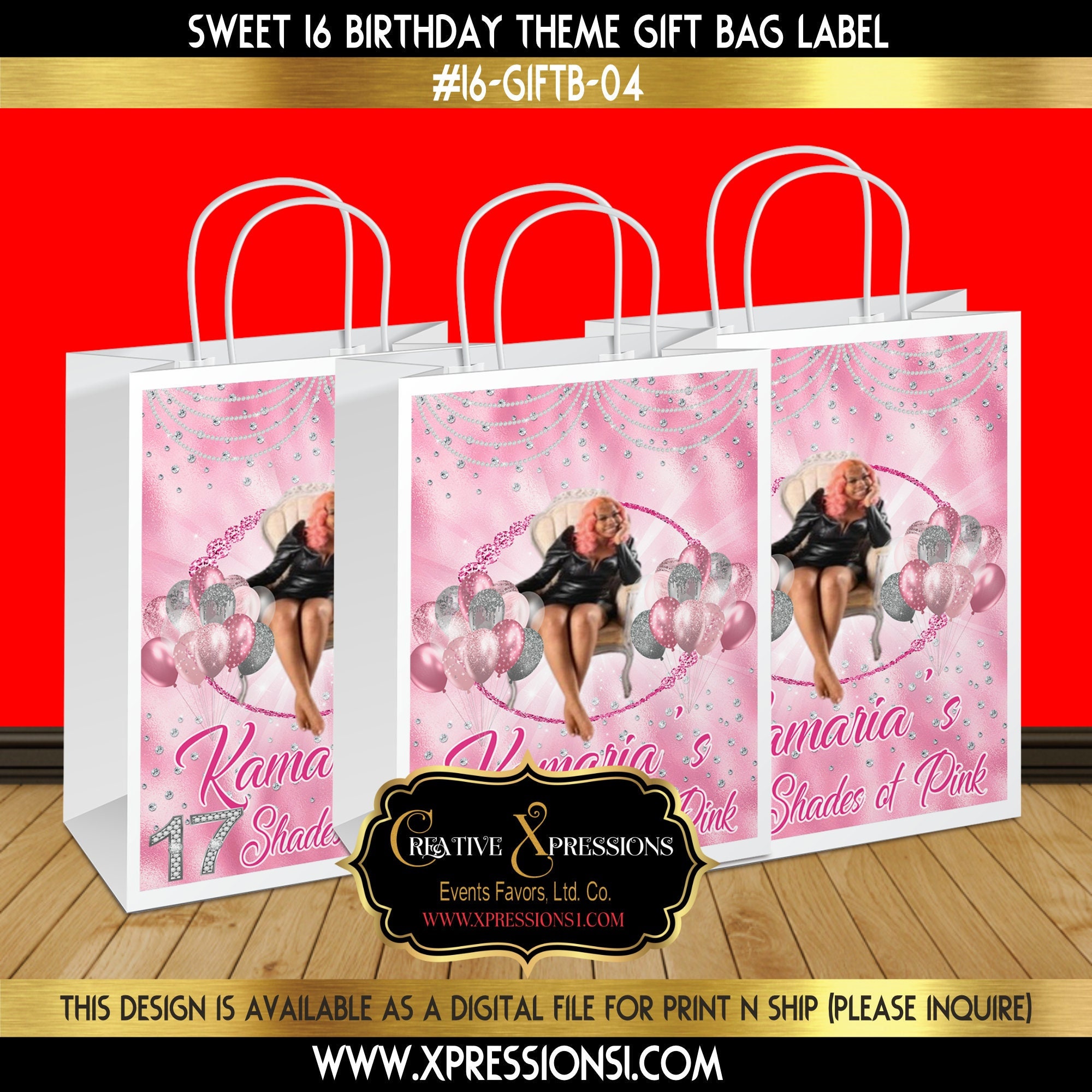 25 Elegant Birthday Party Favor Bags With Satin Ribbon Handles and