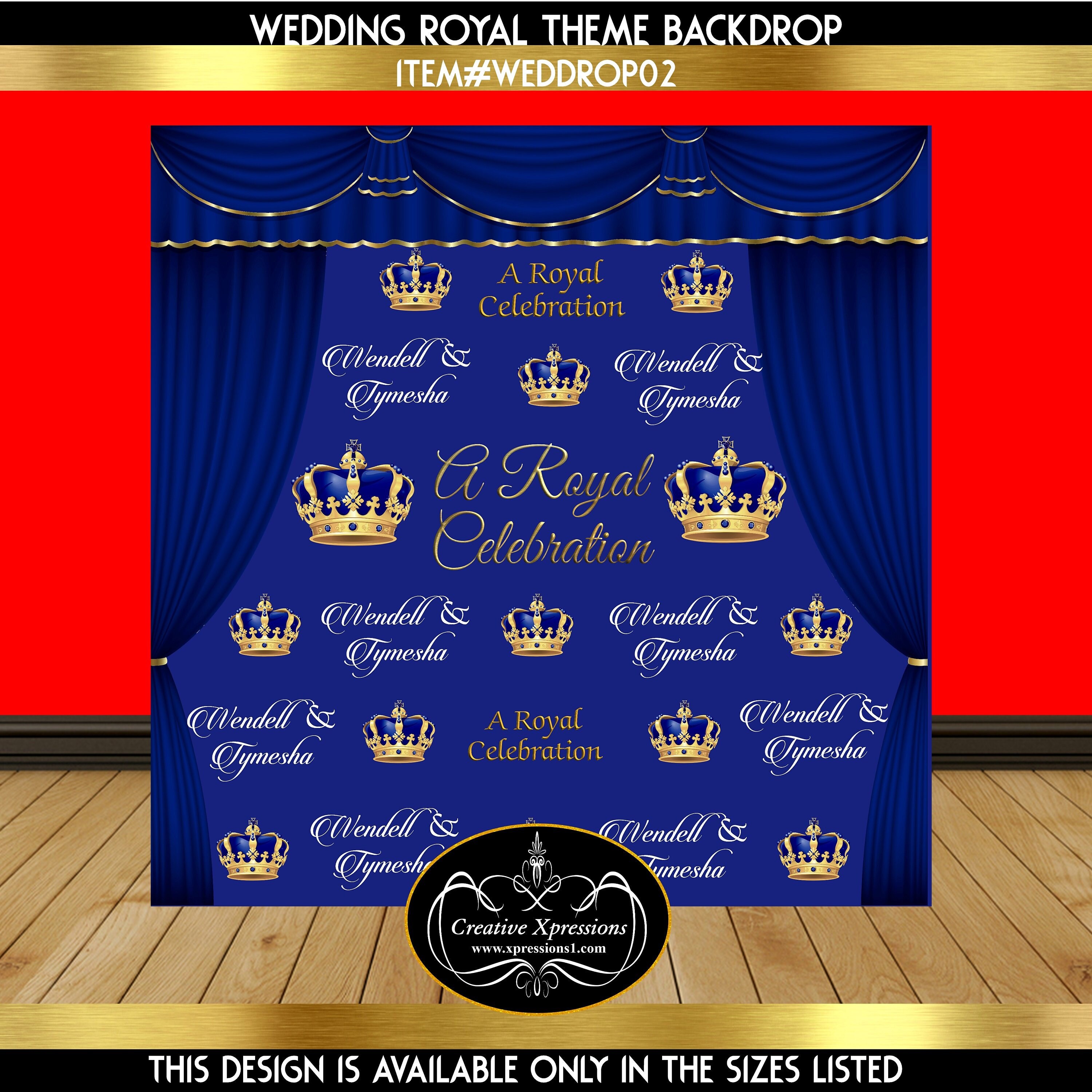 Royal Wedding Theme Backdrop Blue and Gold Backdrop Blue Etsy
