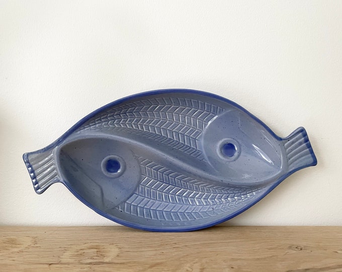 SALE Gabriel Sweden 1970s Mid-Century Ceramic Herring Fish Yin Yang Serving Dish