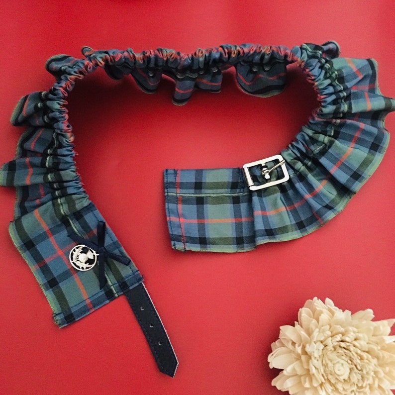 Tartan Wedding Garter, kilt design, Size Medium image 6