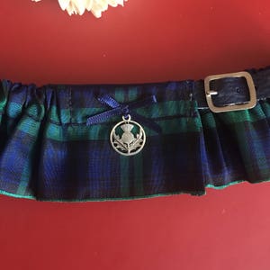 Tartan Wedding Garter, kilt design, Size Medium image 9