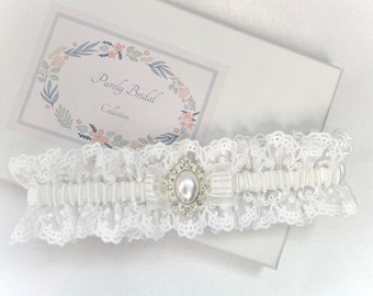 Wedding Garter, Soft Embroidered lace