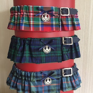 Tartan Wedding Garter, kilt design, Size Medium image 1