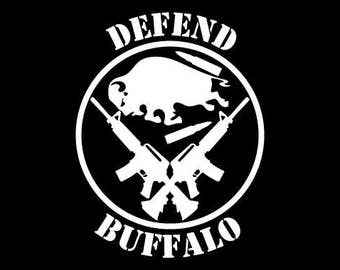 Defend Buffalo vinyl die cut decal for cars truck laptops NY WNY Bills Sabres