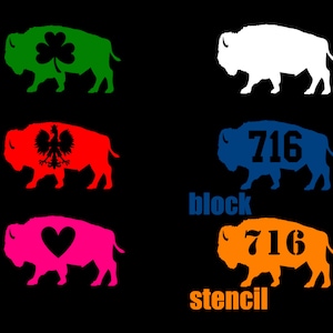 Buffalo NY 716 Standing Bison Car Vinyl Car decals Die Cut Phone Laptop