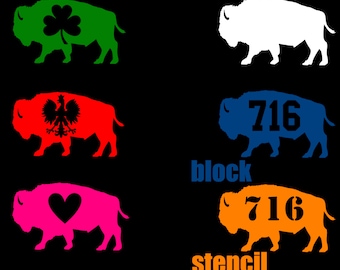 Buffalo NY 716 Standing Bison Car Vinyl Car decals Die Cut Phone Laptop