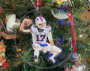 Buffalo Quarterback Jumping Christmas Tree Ornament Hurdle Leap