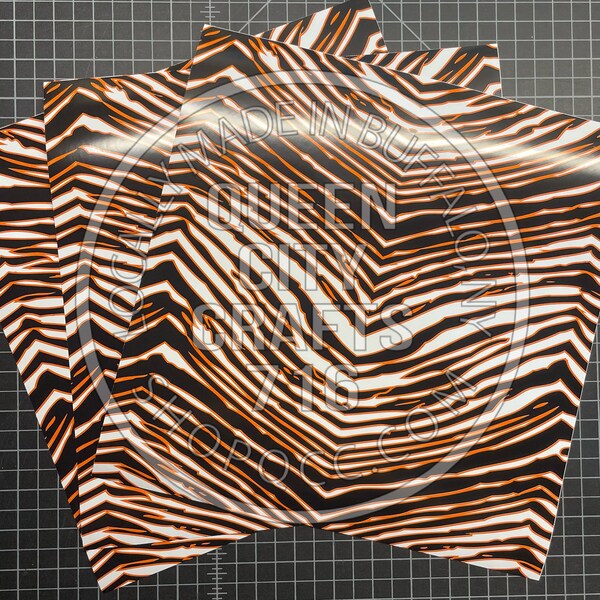 Black Orange Zebra Pattern Craft Cutter Permanent Sticker Vinyl and HTV  Cricut Silhouette