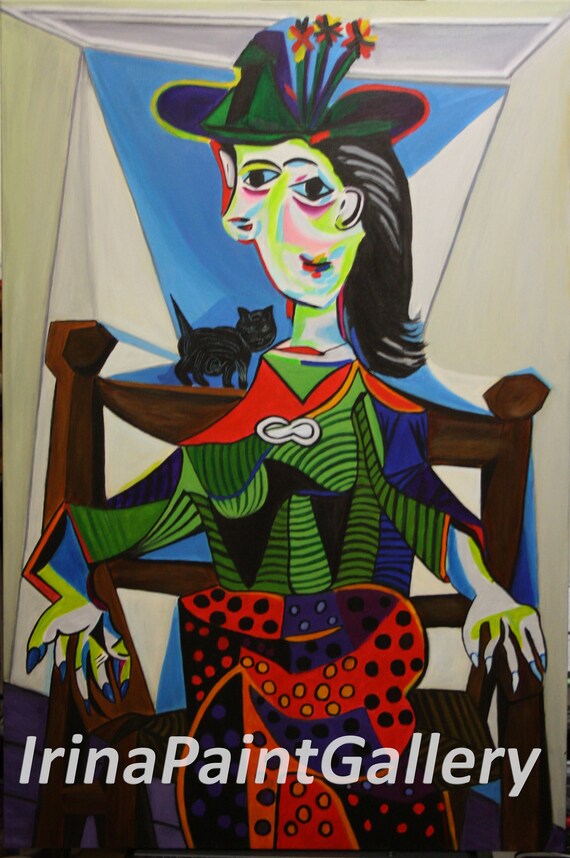 Dora Maar Au Chat 1941 By Hand After Pablo Picasso Large Etsy