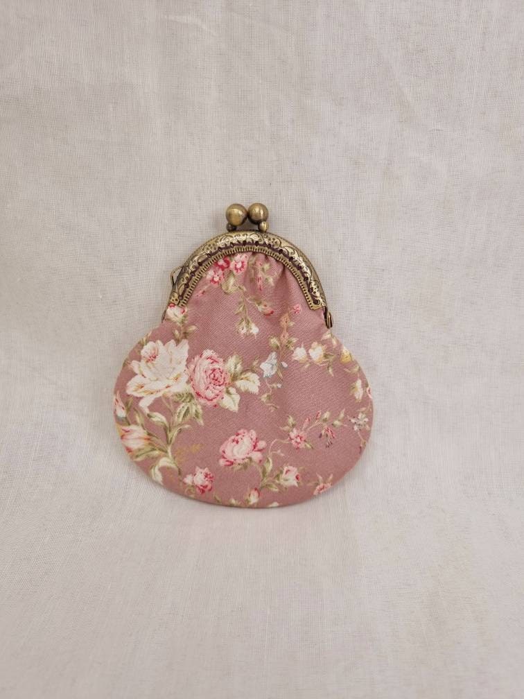 Pink Floral Kiss Clasp Purse/coin Purse/change Purse/little Etsy UK