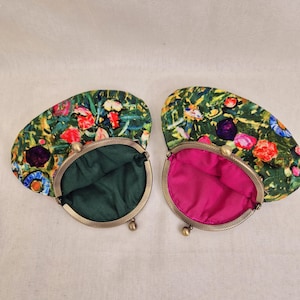Monedero con flores brillantes/Monedero con flores/Monedero con cierre de beso/Cartera/Monedero con cierre de beso/Monedero con flores/Monedero con cambio floral/Monedero con marco
