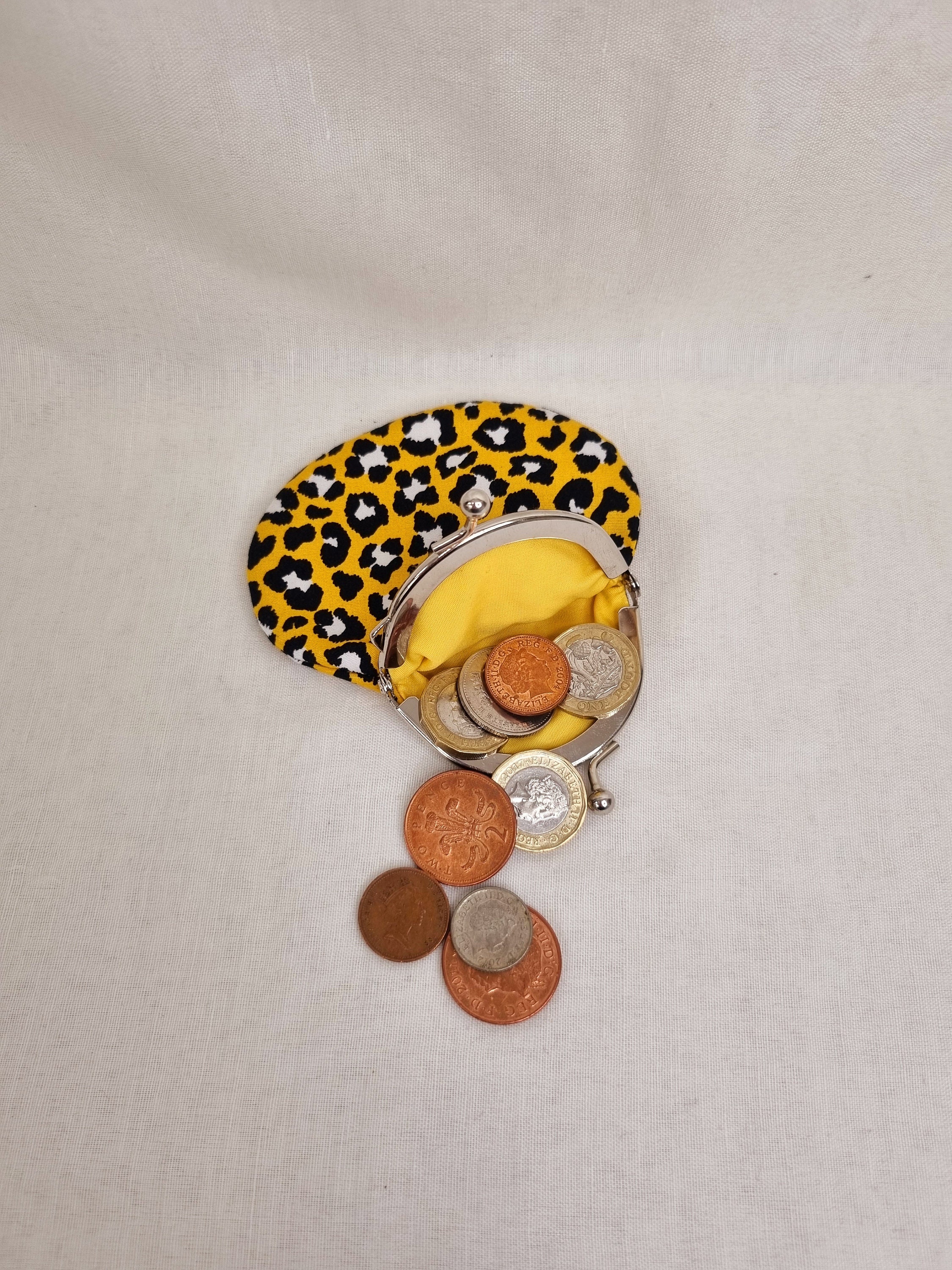 Handmade Leopard Print Kiss Clasp Coin Purse: Bronze Frame - Etsy