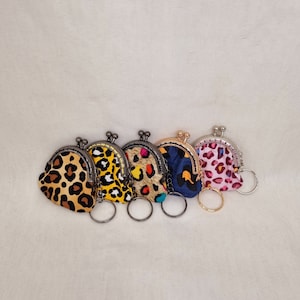 Leopard Print Keychain Purse/Purse Keyring/Change Purse/Tiny Purse/Keyring/Kiss Lock Coin Purse/Keyring/Trolley Coin Purse/Keychain Purse