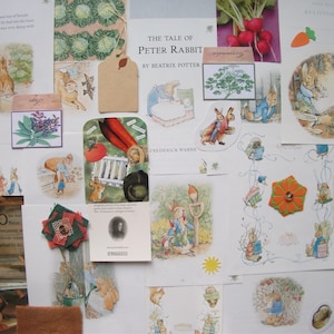 Peter Rabbit Beatrix Potter Grab Bag of 40 Items of Fun Junk Journal Ephemera and Paper Scrapbooking Kit