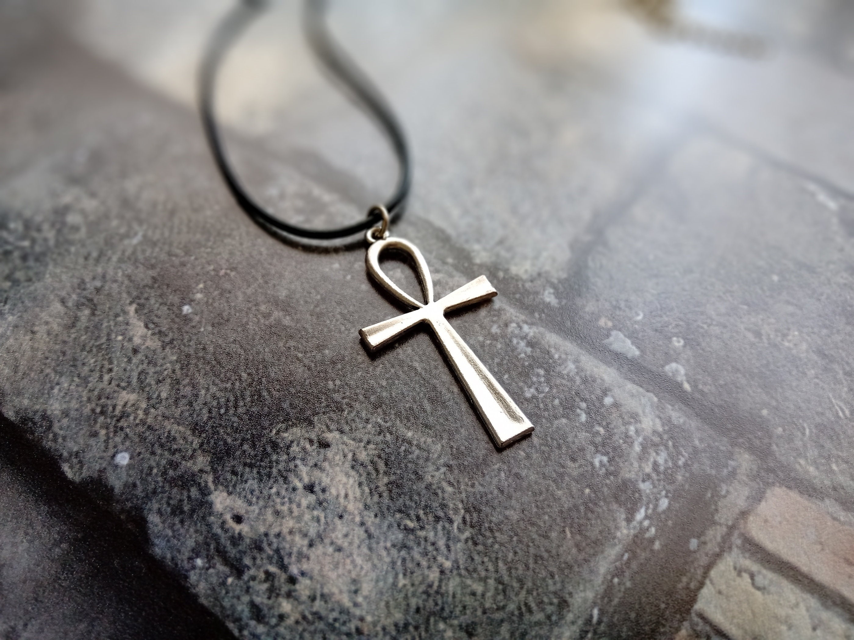 wood ankh choker ankh necklace Ankh choker gift for her Egyptian necklace birthday gift ankh jewelry Egyptian choker