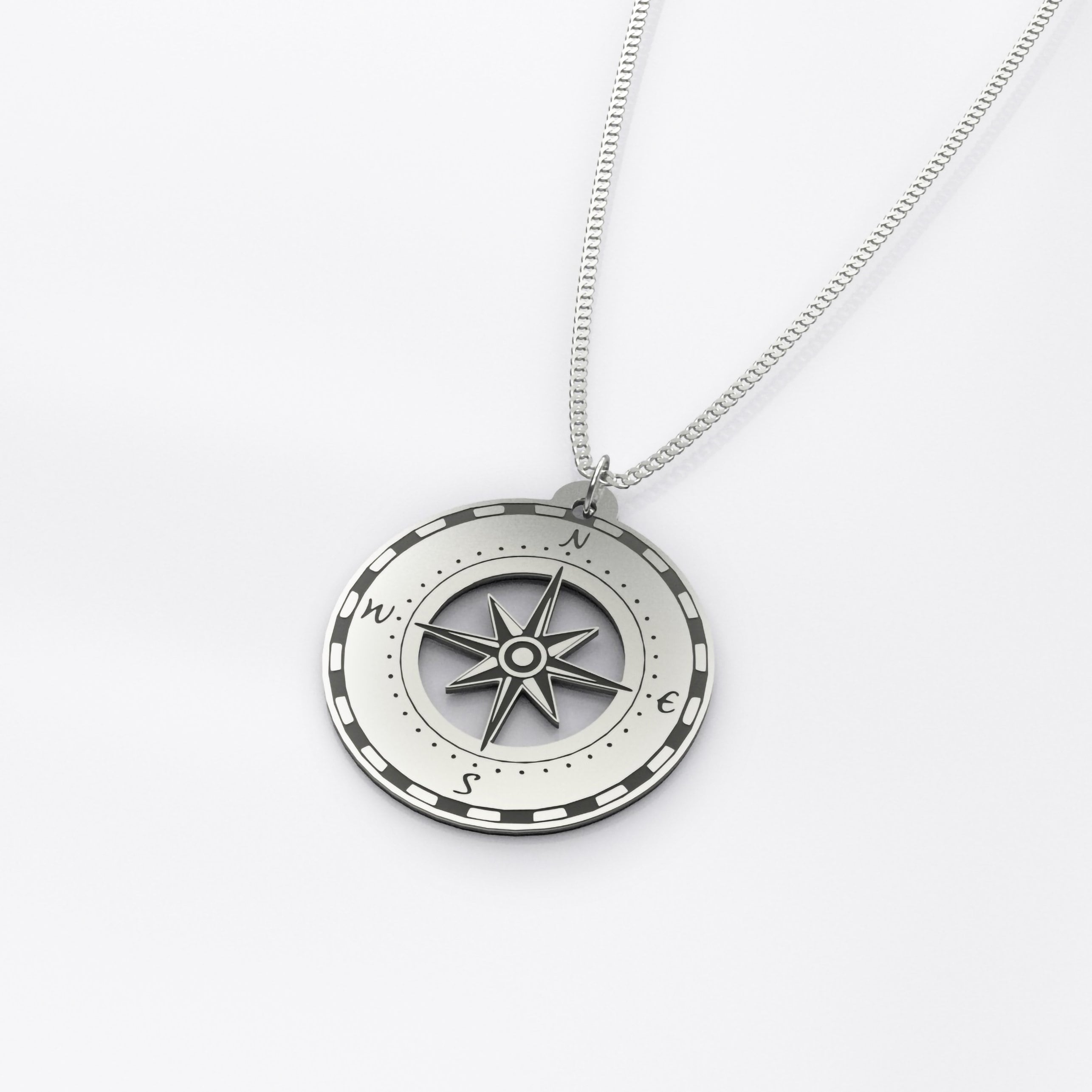 Compass Necklace Silver, Long Distance Relationship Gift, Graduation Gift,  Moving Away Gift, Friendship necklace, Sterling Silver or plated