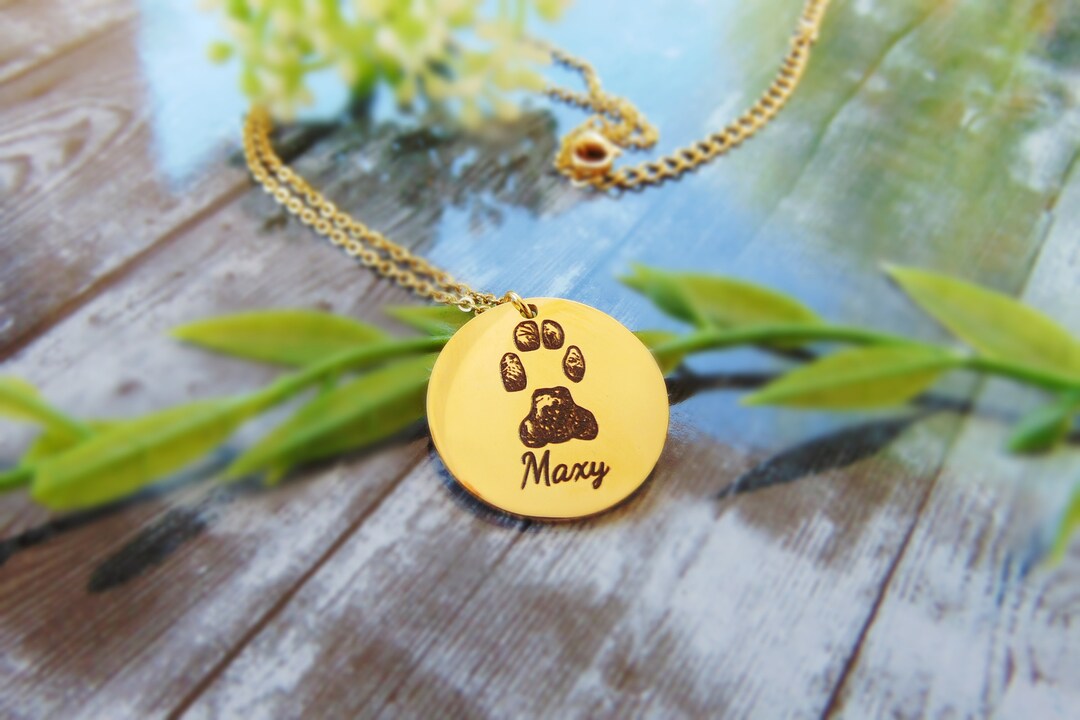 Custom Paw Print Necklace Pet Memorial Jewelry Dog Paw - Etsy
