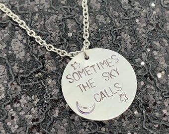 Sometimes The Sky Calls Necklace - Muppets Gonzo I'm Going To Go Back There Someday Hand Stamped Metal Jewelry