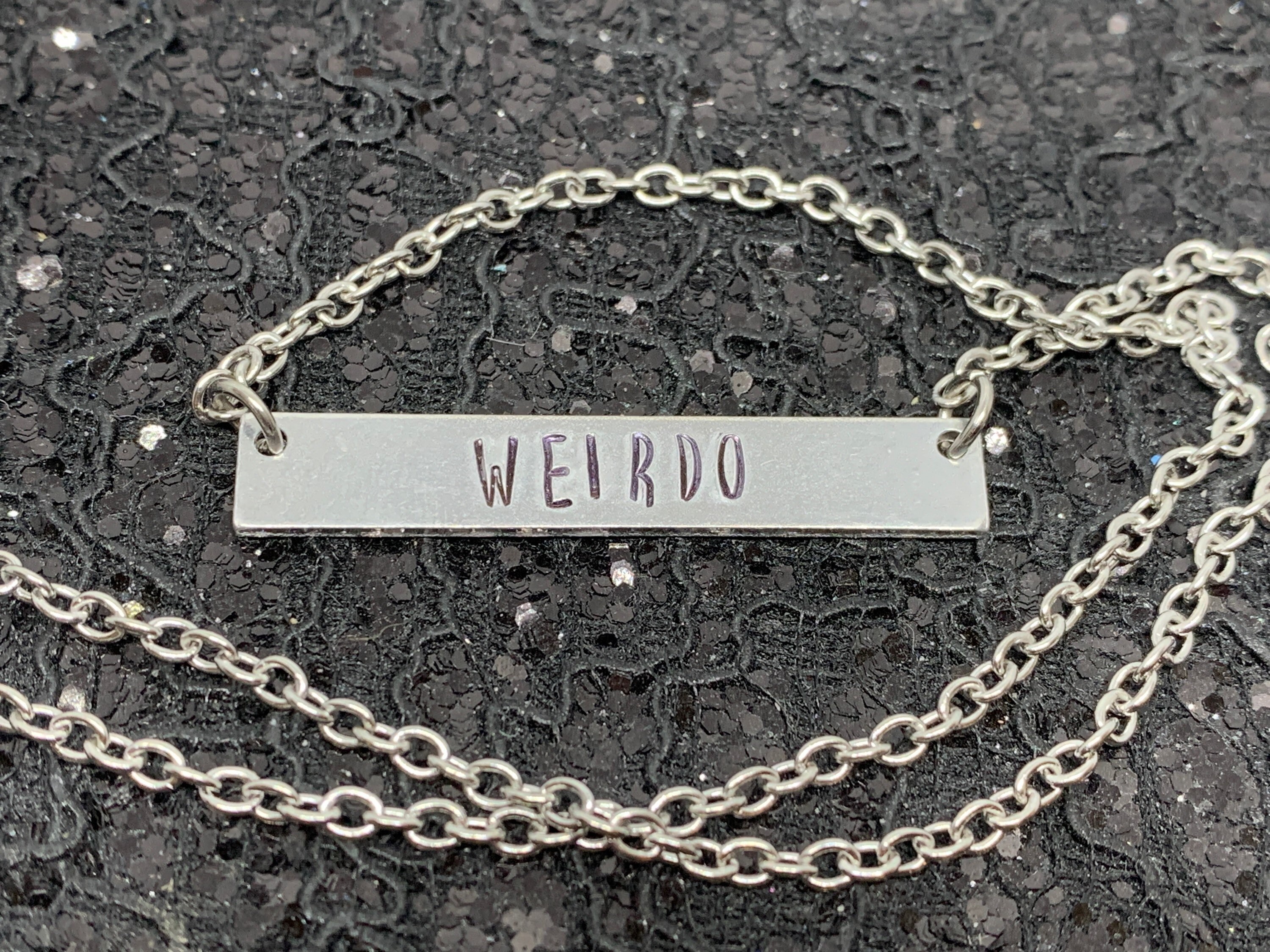 Weirdo Necklace Hand Stamped Metal Jewelry - Etsy