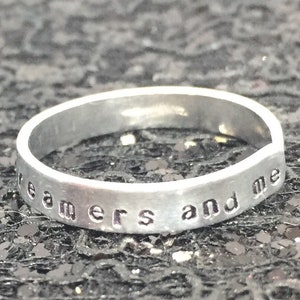 Kermit The Frog Muppets Ring Rainbow Connection Hand Stamped Metal Jewelry