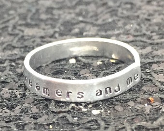 Kermit The Frog Muppets Ring Rainbow Connection Hand Stamped Metal Jewelry