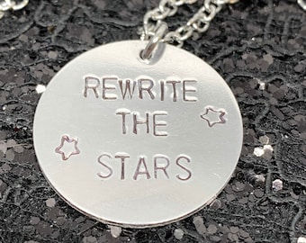 The Greatest Showman Necklace Rewrite The Stars Hand Stamped Metal Jewelry